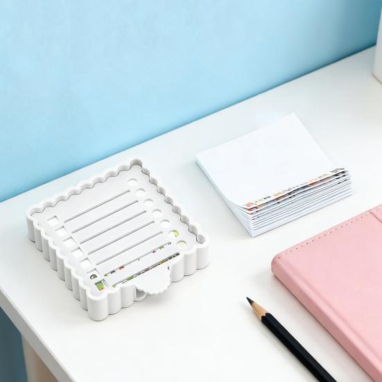 Dispensador de Notas Yousheng com Modelo Organizador de Notas Portátil e Dispensador de Adesivos Caixa de Armazenamento de Mesa Compacta para Blocos de Notas de 3x3 Polegadas Material de Escritório