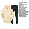 2Pcs/Set Long Sleeve Elastic Waist Mid-rise Thickened Sportswear Set Men Winter Solid Color Pockets Hooded Sweatshirt Pants Set Daily Clothing