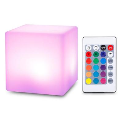 2019 USB wiederaufladbares LED-Nachtlicht in Würfelform mit Fernbedienung für Schlafzimmer, 7 Farben wechselndes Nachtlicht, eingebauter Akku