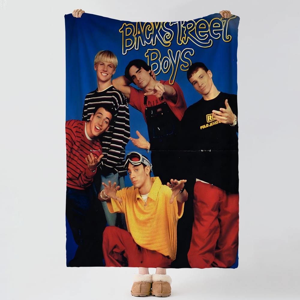 Music B-Backstreet Boys Throw Soft Warm Flannel Blanket, Multi-use Throw for Bed Sofa Office, Air Conditioning Nap Blanket 75x90cm