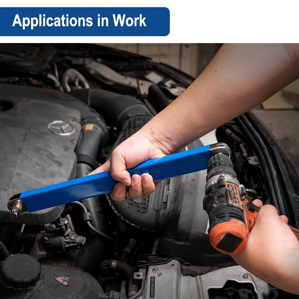 Impact Ready Offset Extension Wrench, Tight Reach Extension Wrench Set, With 1/2", 1/4" And 3/8" Square Drive Adapters, Universal Extensions Wrench