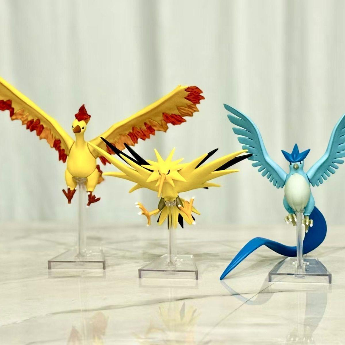 

New Genuine Articuno Moltres Zapdos Action Figure - The World Legend Of The Elves Cute Legendary Bird Model Toy Collectible Gift
