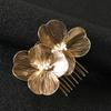 Bride Wedding Hair Combs Gold/Silver Color Alloy Flower Hairpin Clips for Women Birthday Party Headpiece Bridesmaid Hair Jewelry