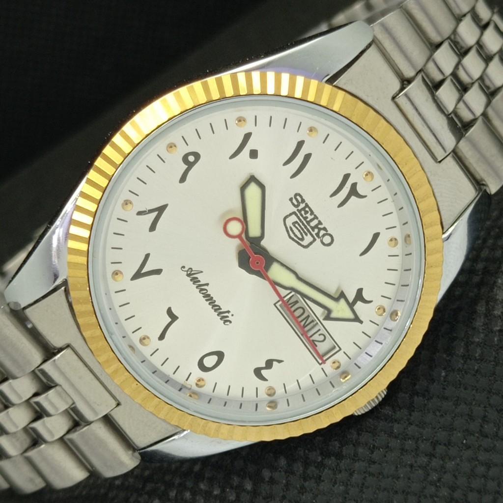 USED SEIKO 5 AUTOMATIC JAPAN MENS RARE GOLDEN MOVEMENT WATCH 575b-a305137-2 SKU575b-a305137
