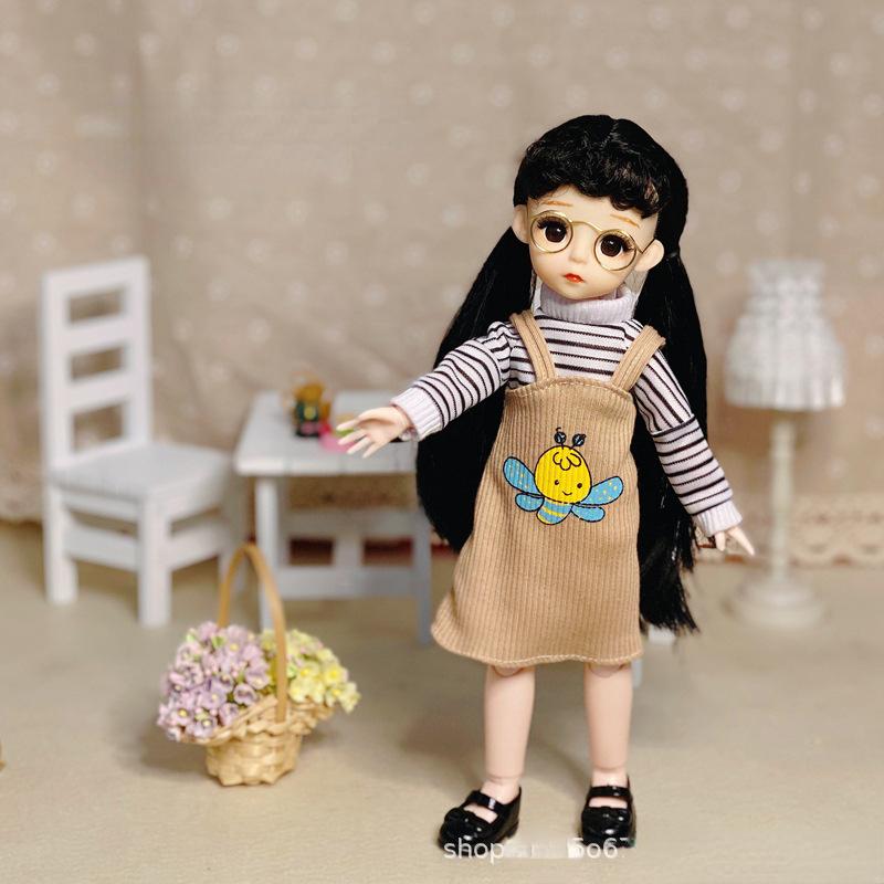 30CM Mini Bevegelig Leddet Dukke Jenter Leketøy 3D Big Eyes BJD Princess Full Drakter Kjoler Samling Barnedukkegave