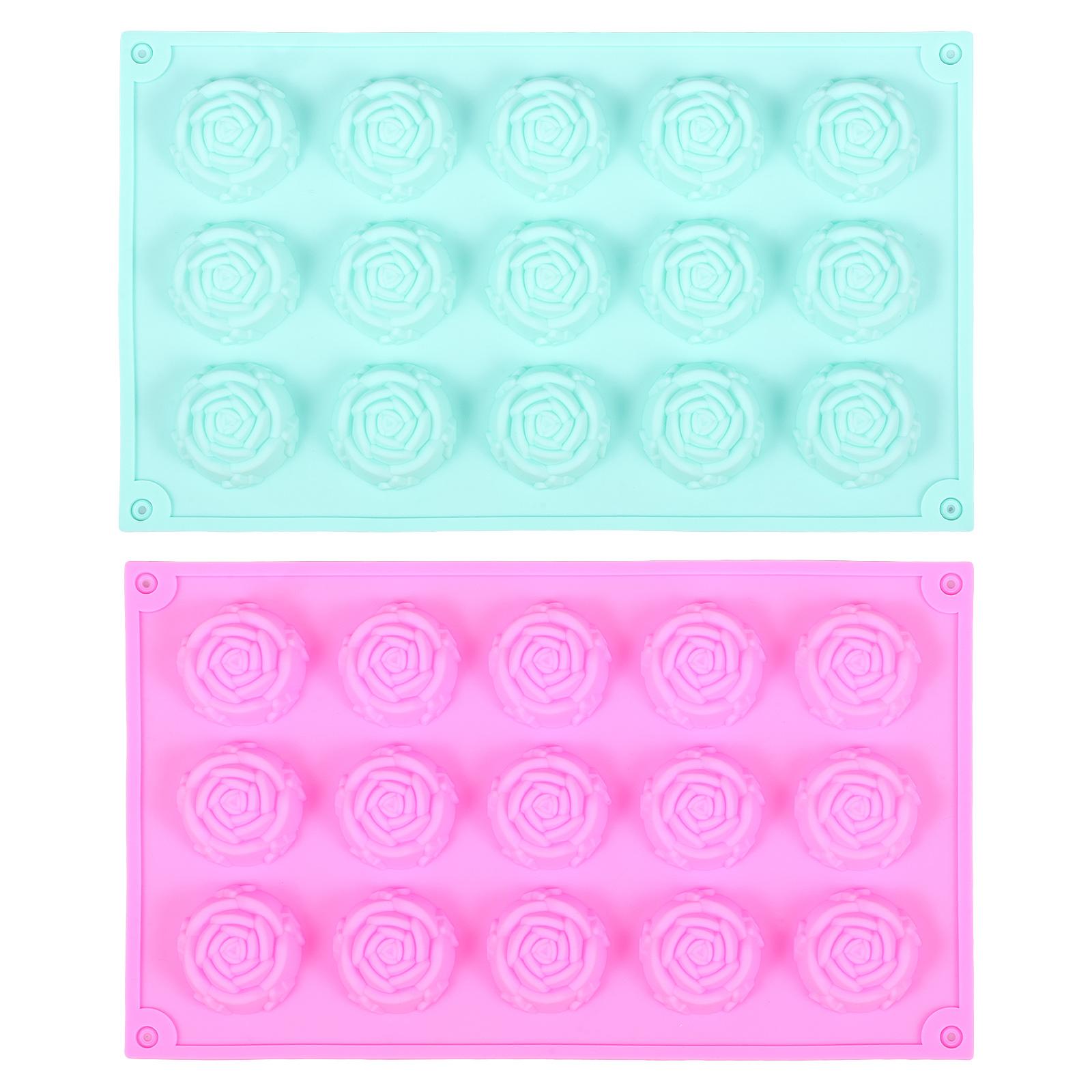 2/3 Pcs Flower Silicone Mold 10/15 Holes Small Rose Flower Cake Mold DIY Handmade Chocolate Ice Molds for Cake Candle Ice Cream