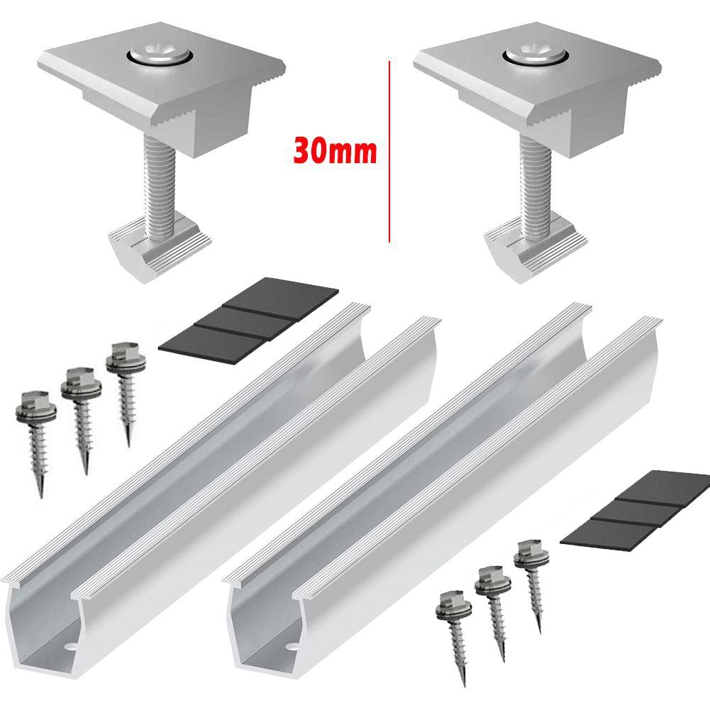 

Крепежный модуль Rails Монтаж Монтажный Фотоэлектрический 2x Rails+2x Middle clamp（for 30mm）