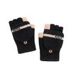 New Winter Knitted Gloves for Men Outdoor Windproof Touch Screen Flip Dual Use Plush Warm Half Finger Gloves Korean Version Trendy