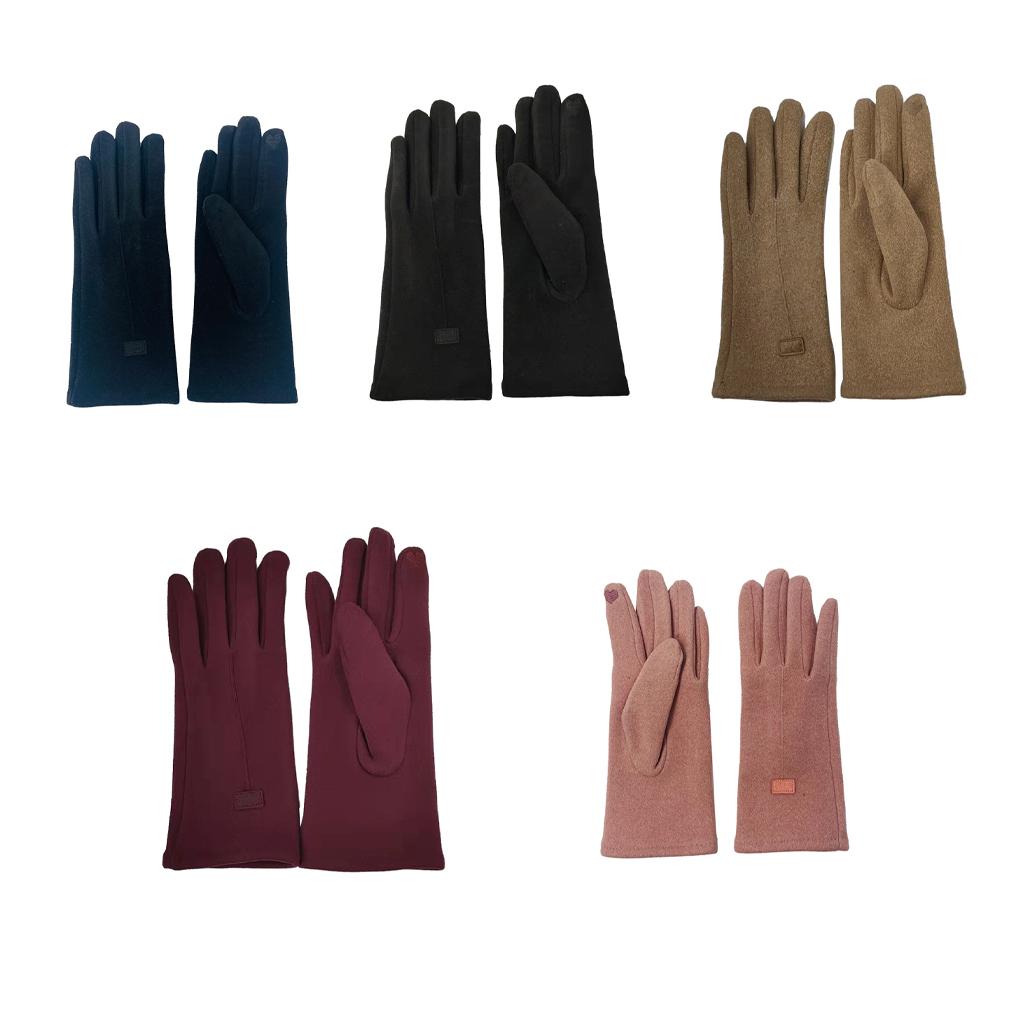 1 Pair Women Gloves Warm Velvet Thermal Mitten Portable Cold Weather Warmer Mitts Windproof Decoration Screen Soft