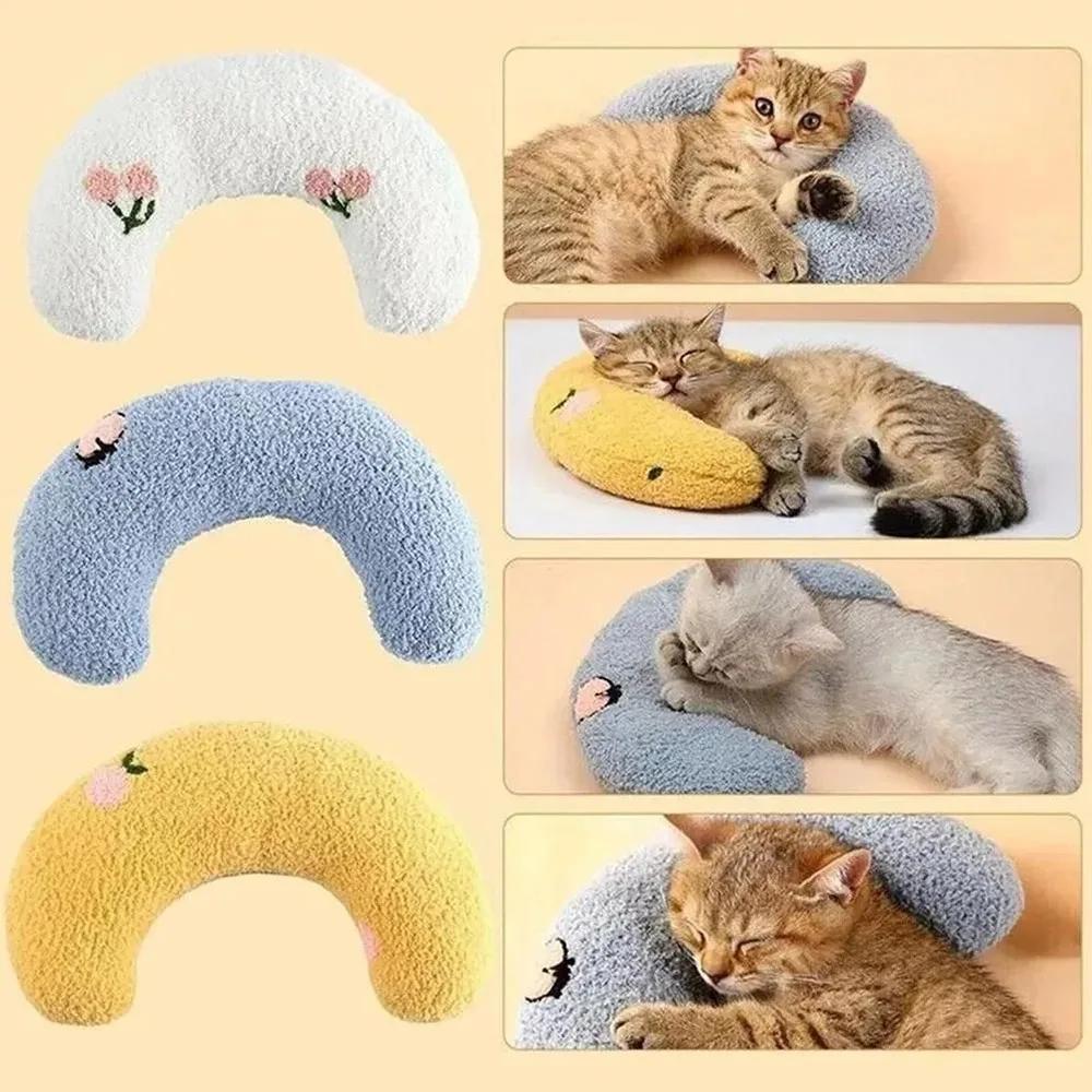 Hot Pet Sleeping Pillow Half Moon Pillow Cat Neck Protection Pillow Step On the Milk Deep Sleep U-shaped Pillow