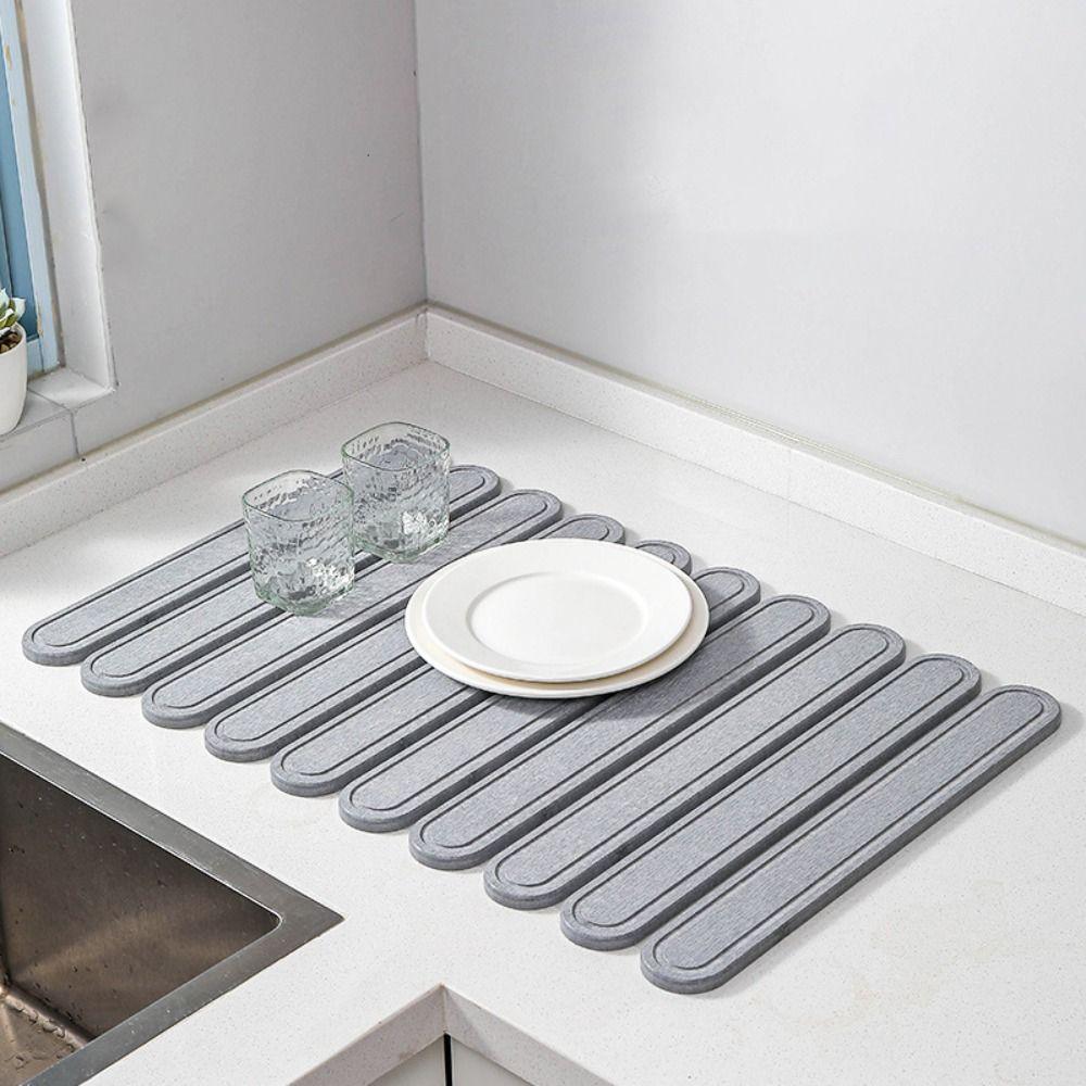 Quick Dry Tableware Drain Pad Diatomite Cup Drain Pad Bath Mat Dish Drying Mat  Vegetable
