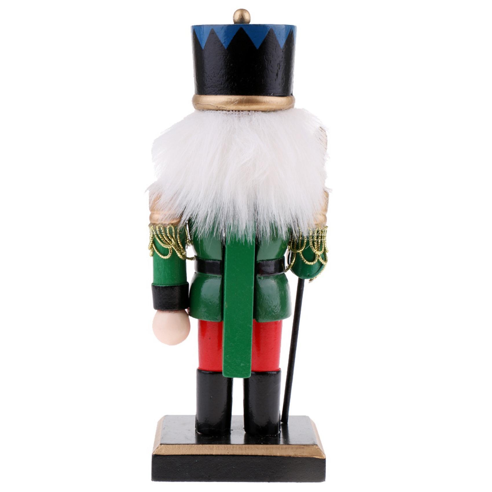 T02C!20Cm Wood Nutcracker Soldier Figures Ornament Walnut Soldier Puppets For Christmas Party Decoration Gifts