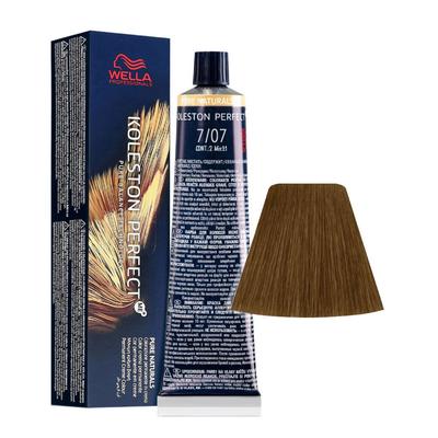 Wella Professionals, Koleston Perfect Me+, Permanente Haarfarbe, 7/07 Mittelblond Natur-Kastanie, 60 ml