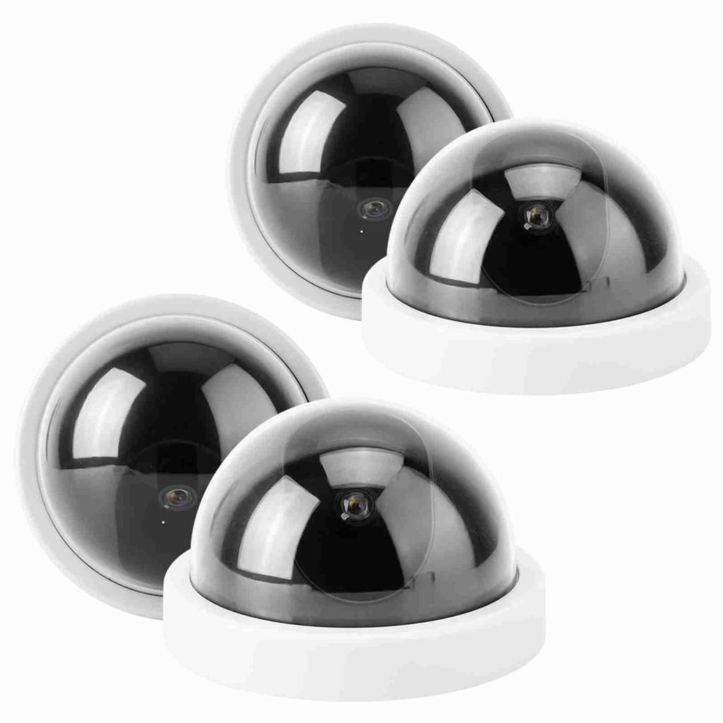 4pcs Dome Simulation Camera CCTV Dummy Fake Security Camera With Flashing Led Light