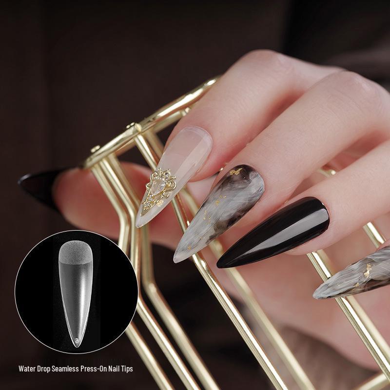 Frosted Almond & Square Nail Tips - No Filing Needed, Full/Half Cover, Ideal for Salons