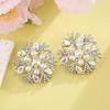 Geometric Alloy Sparkling Earrings With Gold Posts For Women Wedding Party