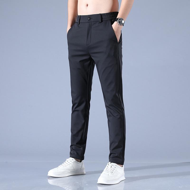 Pánske ležérne nohavice na jar a leto, elastické ľahké biznis šortky, slim fit trend, dlhé nohavice s elastickým pásom