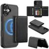 For iPhone 16 Plus Magnetic Phone Case Leather Back Cover with Detachable Card Holder