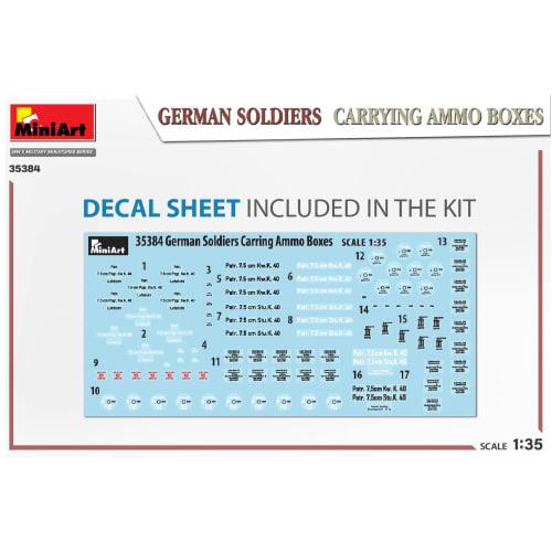 Miniart 1/35 Scale German Soldiers Carrying Ammunition Boxes (Set of 5) Plastic Model Kit MA35384