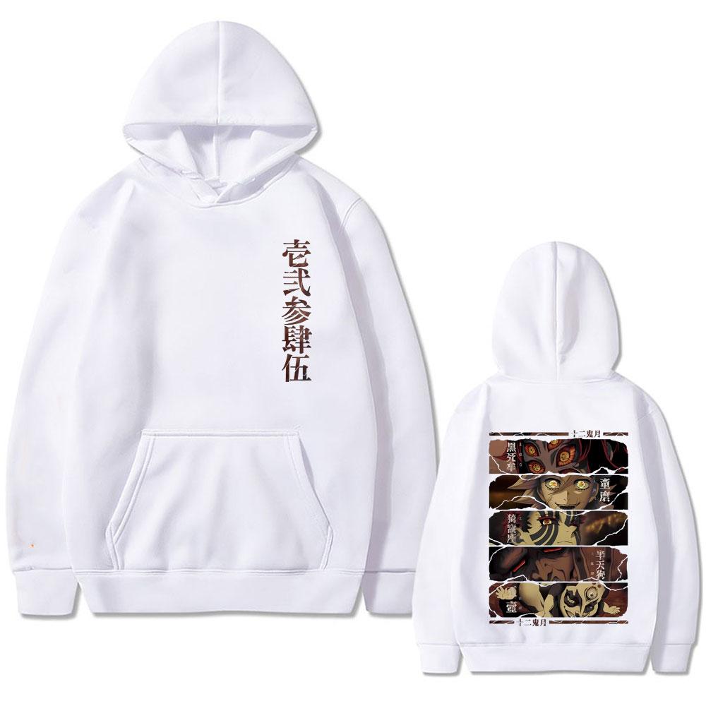 Anime Demon Slayer Kokushibo Douma Akaza Hantengu Gyokko Graphic Hoodie Men Women Oversized Pullover Man Vintage Hoodies