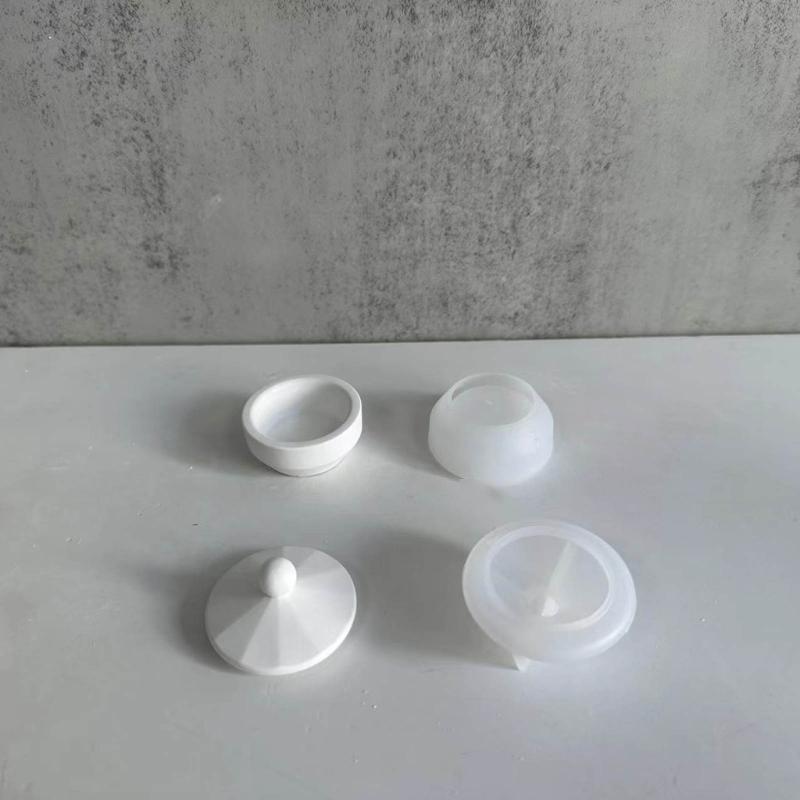 Jewelry Storage Box Silicone Molds DIY Round Shape Box with Lid Box Resins Moulds Jewellery Container Castings Molds