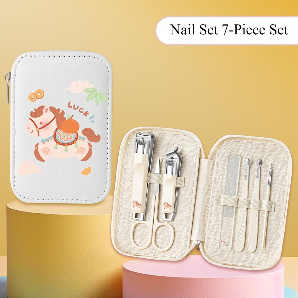 Cartoon Nail Clipper Set of 7 Pieces, Sharp Nail Clippers, Large Textured Nail Trimming Tools, Dormitory Nail Clippers