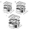 304 Stainless Steel Camping Lunch Box Compartmental Food Storage Box Dinnerware Picnic Box  Trip