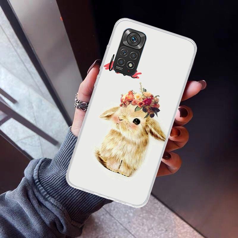 Cute Bunny Baby Rabbits Phone Case for Xiaomi Redmi Note 15 14 14S 13 12 12S 11 Pro Plus 11E 11T 11S 10S 5G Soft Cover Fundas Re