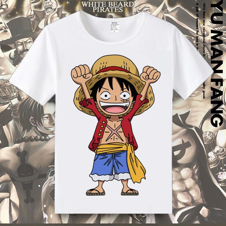 One Piece Luffy Aesop Youth Tshirt Summer ShortSleeved Anime Merchandise for Boys And Girls