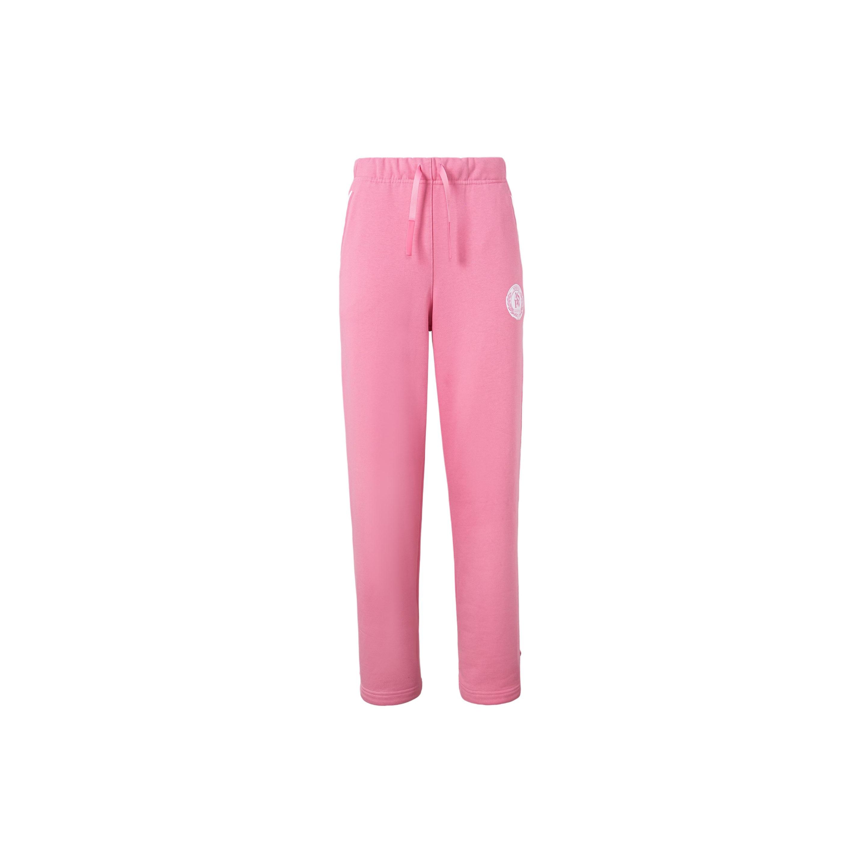 Adidas W Verbiage Pt1 Letter Logo Print Lace-Up Knitted Sports Pants Women Pants Blessing-Pink JD3470 L