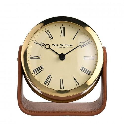 Wm.Widdop Gold Mantel Clock On Stand