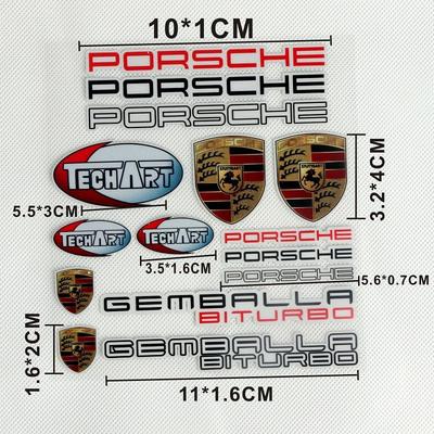 Car Emblem Metal Creative Stickers Waterproof Dirt-proof Stickers For 911 Cayenne Carrera 928 Panamera Boxster Macan 918