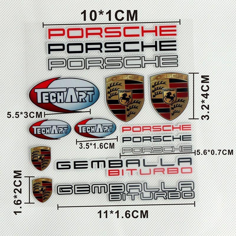Car Emblems Metal Creative Stickers Waterproof Dirt-proof Sticker For Porsche 911 Cayenne Carrera 928 Panamera Boxster Macan 918
