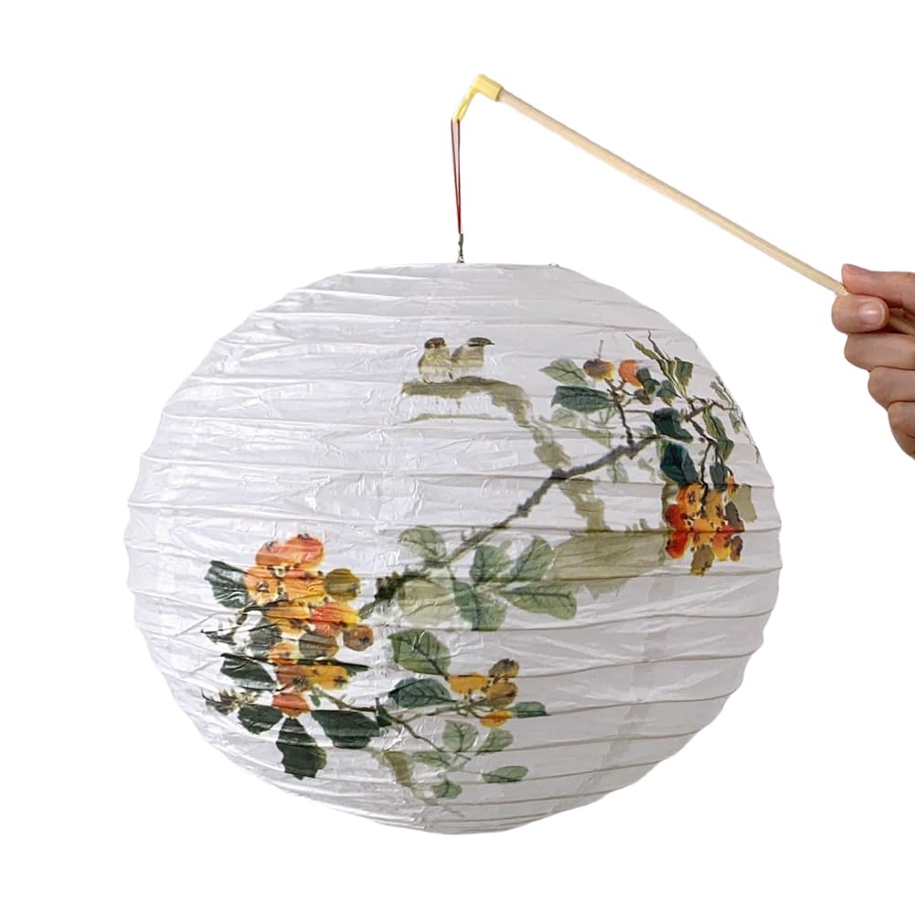 Obon Festivalová lucerna, LED světlo, vzor lokvátu a lotosu, pro festivaly, svatyně, chrámy a další. Led světla. Ideální pro dívky a ženy.