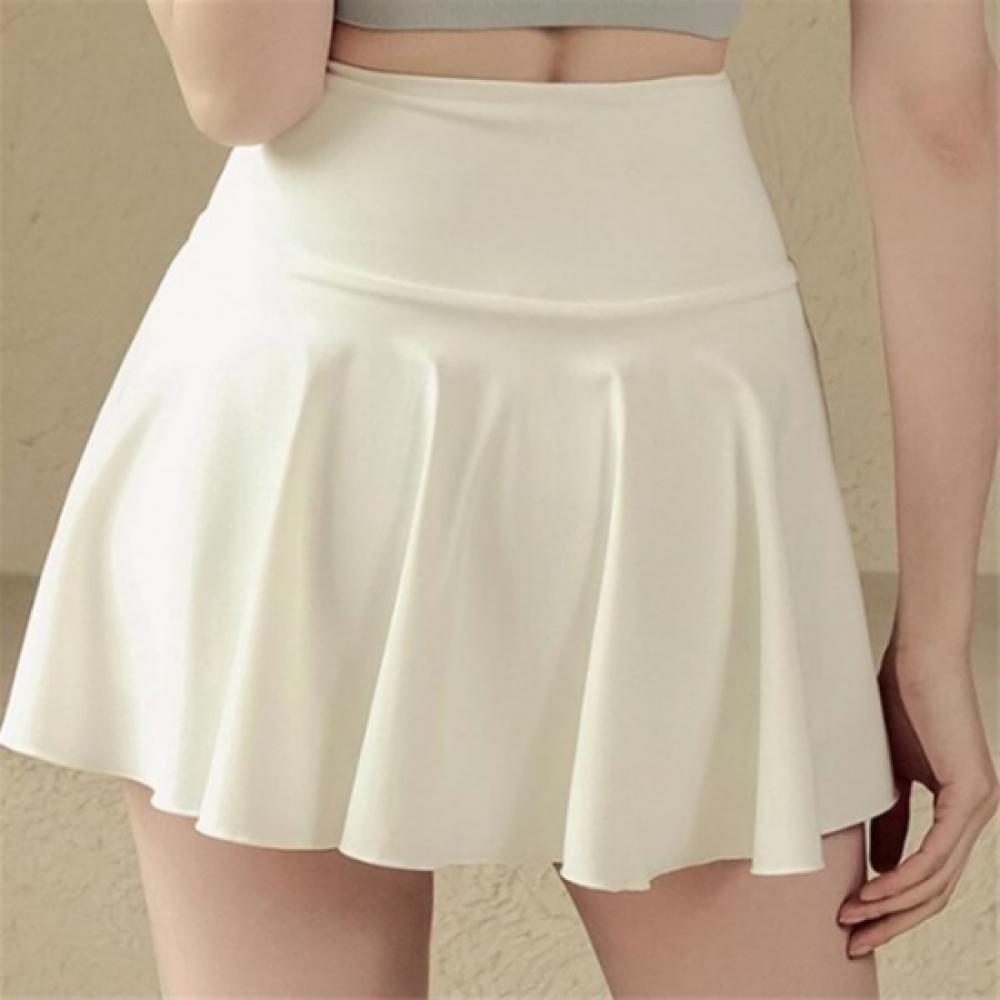 New Arrivals Open Run Women White Sports Flare Mini Skirt