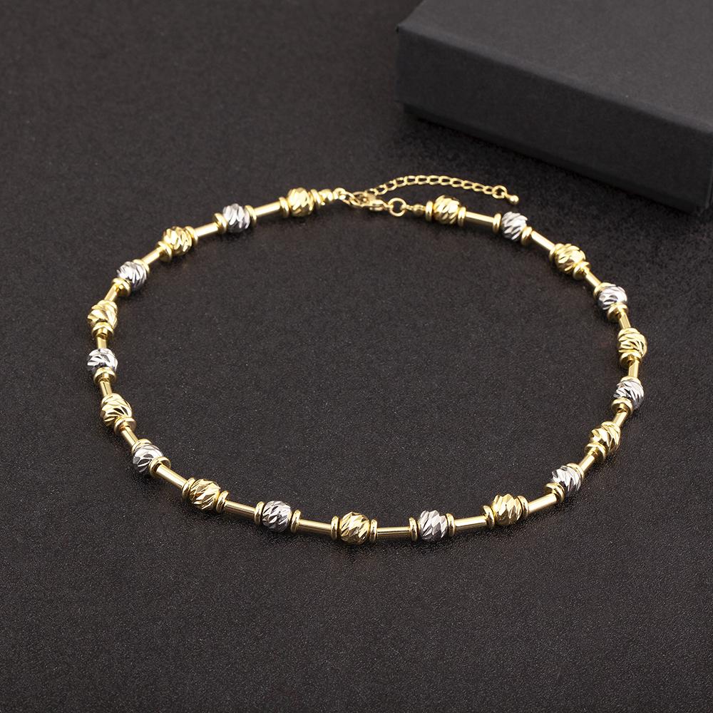 

Nidin High Quality Beads Copper Charm Necklace For Female Male Punk Style 3 Colors Chain Jewelry Adjustable Accessories Gifts