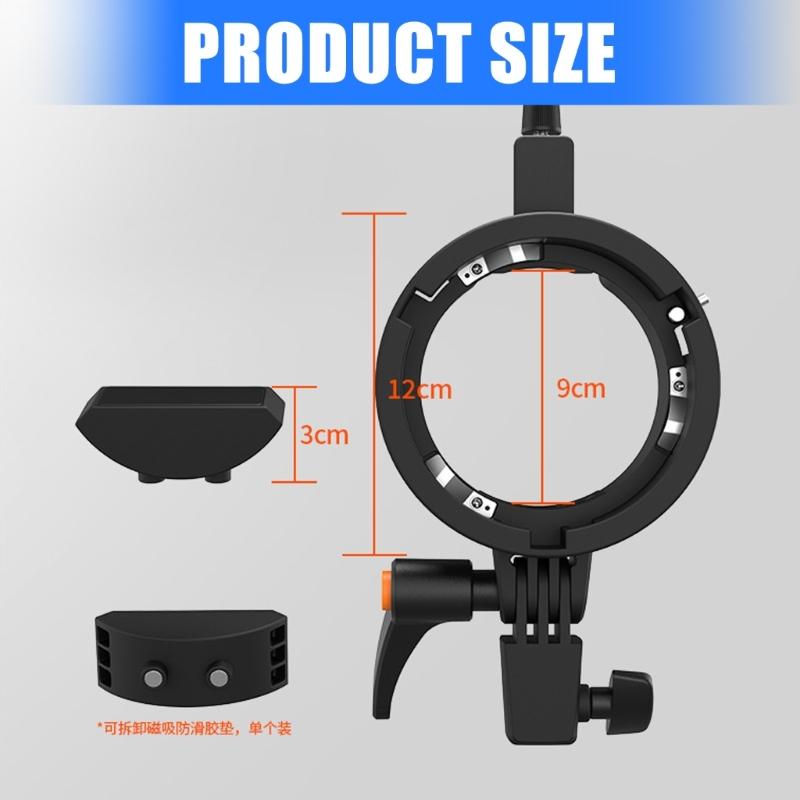 Universal Flash Bracket For F1250,F1200,TR950II Studio Lights With MultiAngle Positioning Bowen Mount Compatibility