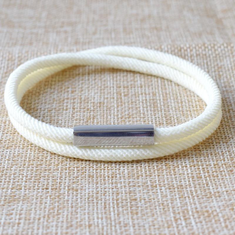 

New Design 2 Loop Milan Rope Chain Bracelets for Women Geometric Square Bar Stainless Steel Magnetic Buckle Bracelet Men Jewelry