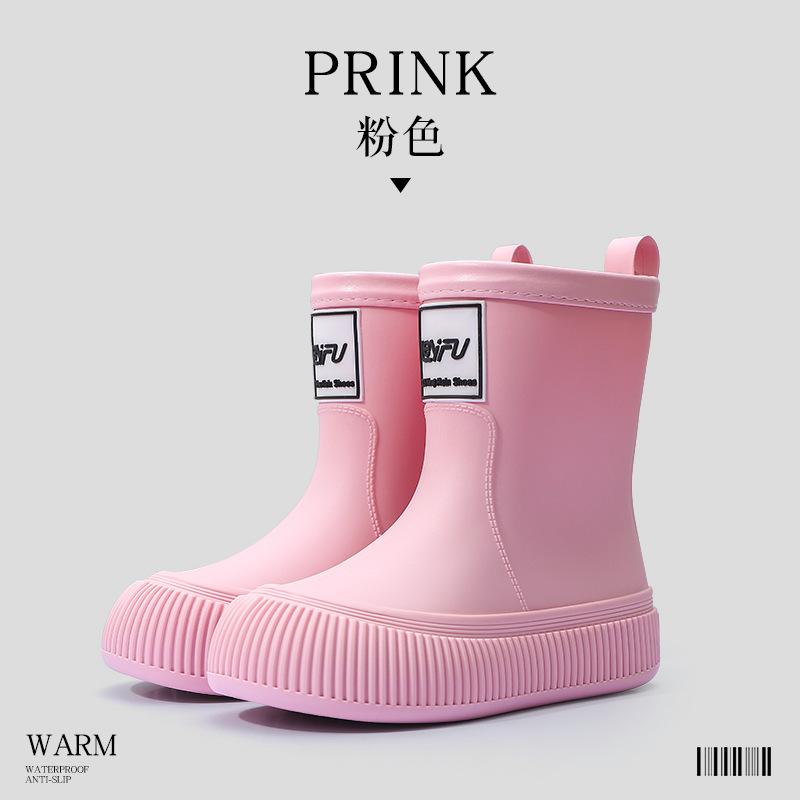 Fashion Women's Rain Boots Trendy Mid Calf Rainboots Waterproof Garden Shoes for Women Outdoor Non Slip Rubber Galosh Botas Lluvia Mujer