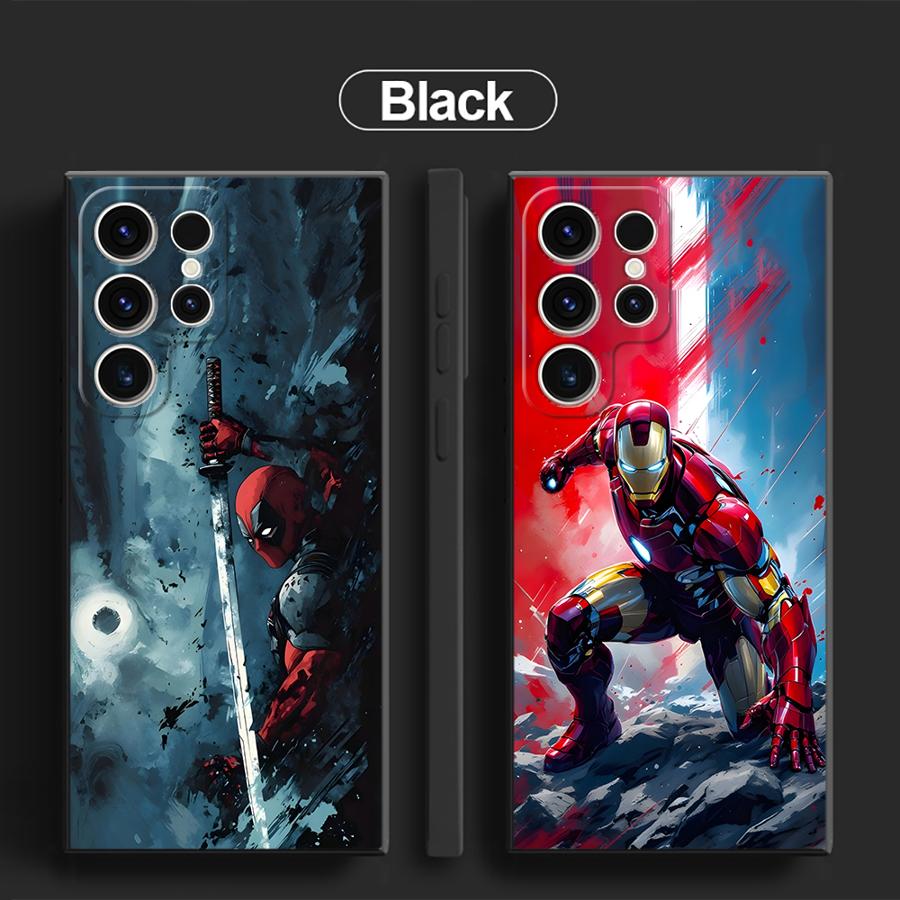 Case for Samsung Galaxy S26 S23 S24 Plus S21 FE S20 S10 S9 Note 20 Ultra 8 9 10 S25 Ultra Funda Phone Cover Marvel Cool Black