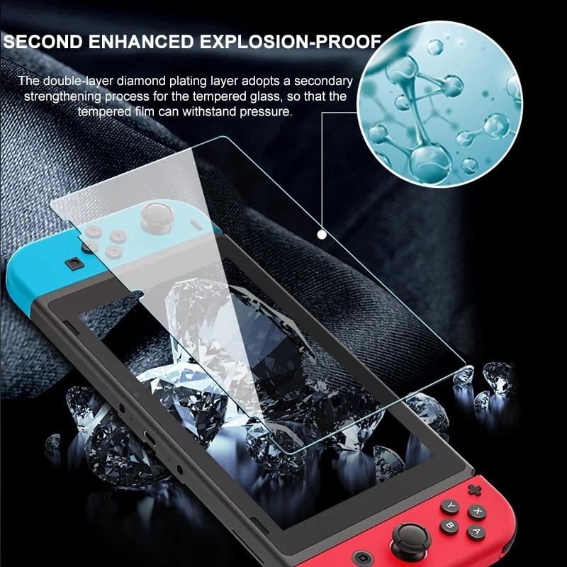 Clear Tempered Glass for Nintendo Switch Lite Screen Protector Compatible Nintendo Switch NS/OLED Transparent 9H Protective Film 5