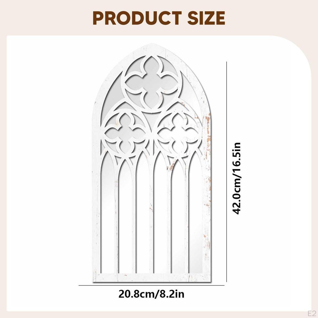 Specchio Ad Arco Decorativo Ingresso Toeletta Vetro della Finestra Arco Legno Acrilico Gotico
