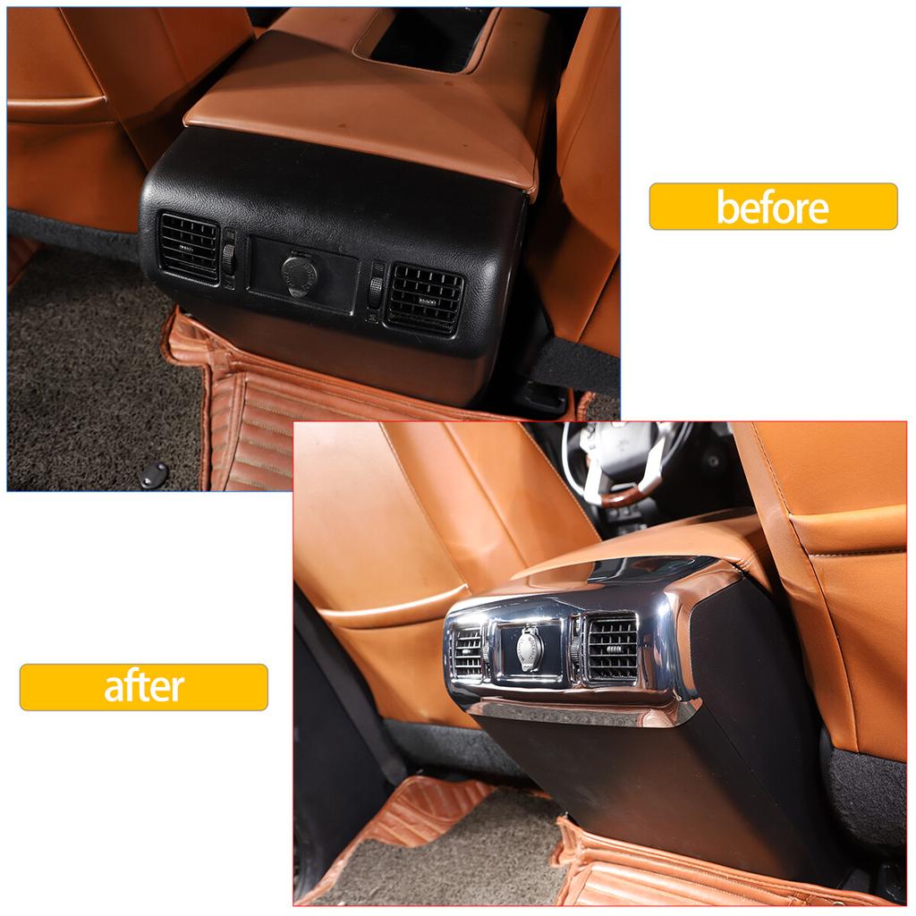 Silver Rear Exhaust Vent Decor Cover Frame Trim For Toyota Tundra 2007-