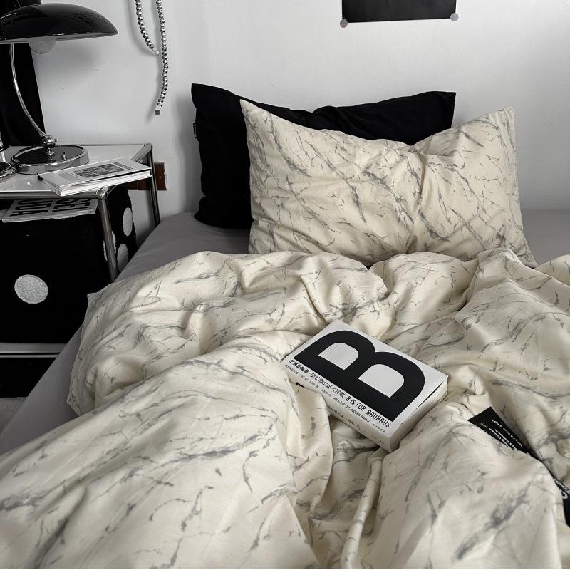 French Style Retro Printed Bedding Rural Style Duvet Cover Solid Color Dust-proof and Easy To Clean Mattress Protective Covers Envelope Pillowcase