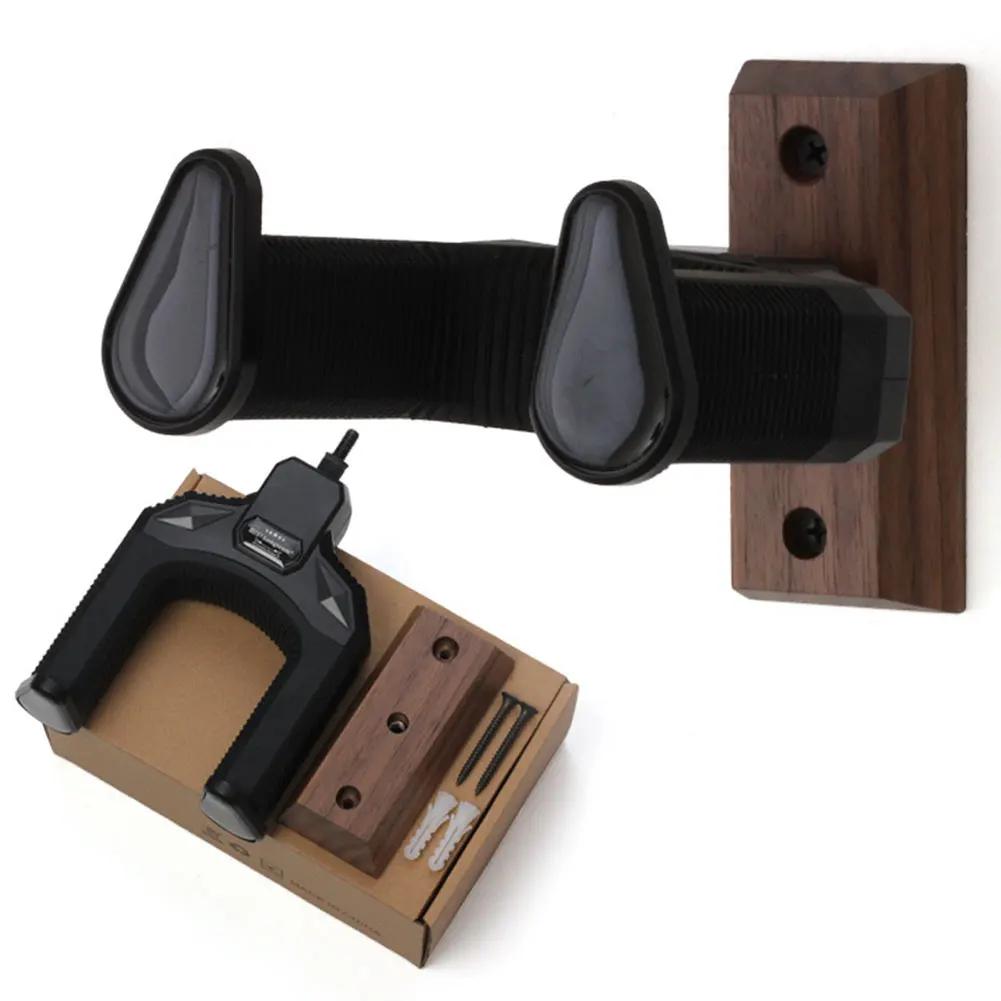 6-1PCS Wooden Guitar Holder Stand Non-Slip Guitar Display Bracket Universal Guitar Wall Hanger for Electric Guitar Ukulele Bass