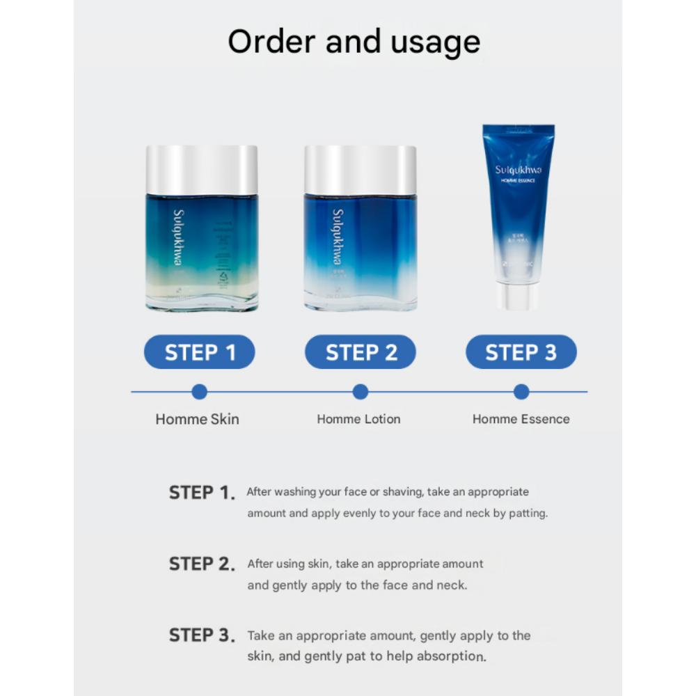 3W CLINIC Seol Gukhwa (Snow Chrysanthemum) Homme 3-Piece Skincare Set