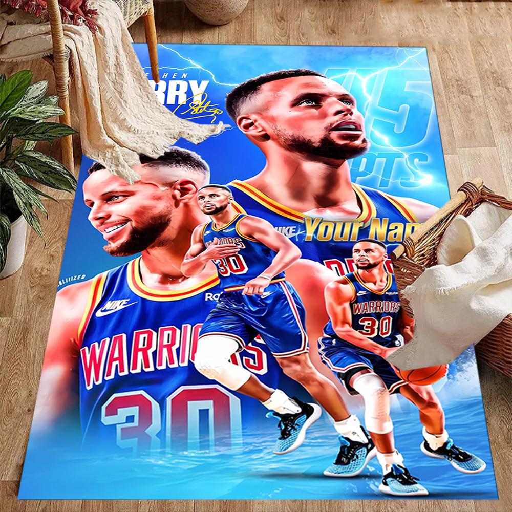 Golden State Curry Player Customized Name Floor Mat Suitable for Decorate Room Kitchen Foyer Dining Room Anti-slip Rug Anime Office Decor