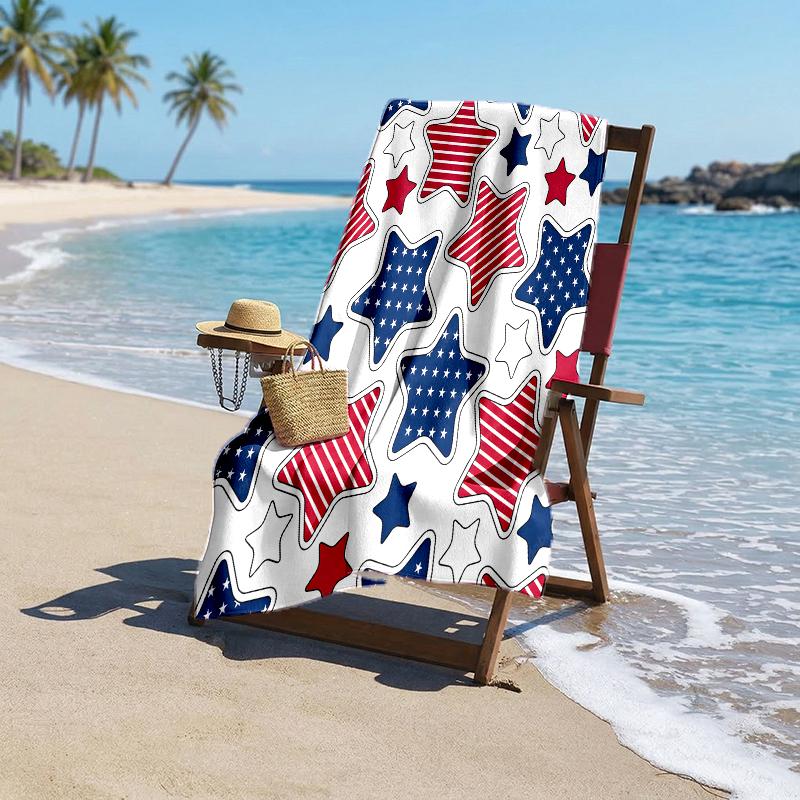 American Flag Fashion Beach Towel: Ideal for Summer Adventures Soft, absorbent and quick drying suitable for swimming and bathing