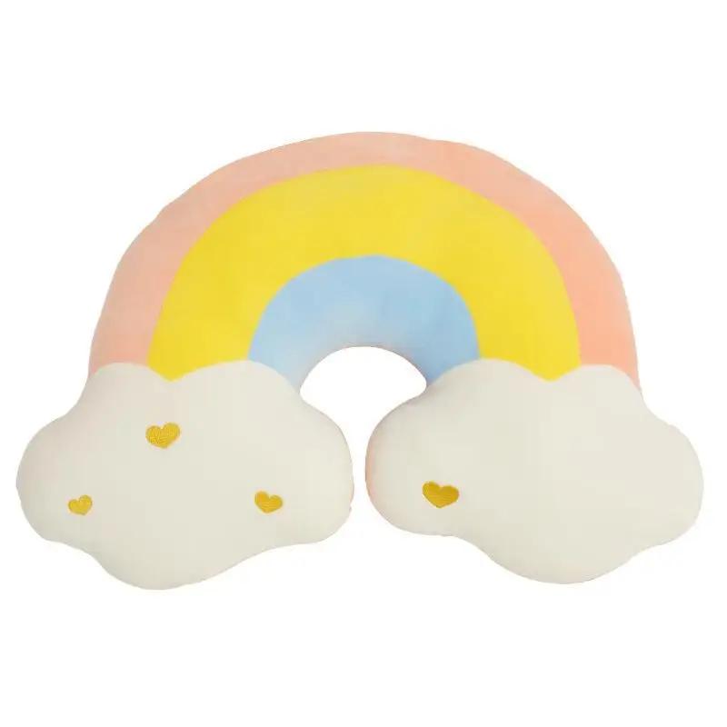 Stuffed Rainbow Cushion Girly Room Decor Moon Lightning Pillow Bay Window Lovely Weather Setting for Kids Bedroom Seat Pillow