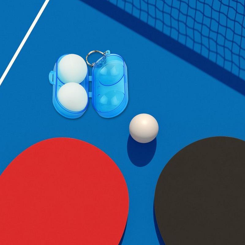 Table Tennis Ball Container Box Portable Ping Pong Ball Protection Box Hard Plastic Case With Keychain Table Tennis Accessories